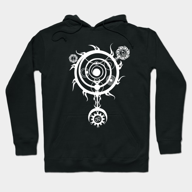 White Spell Magic Circle Hoodie by Leonard